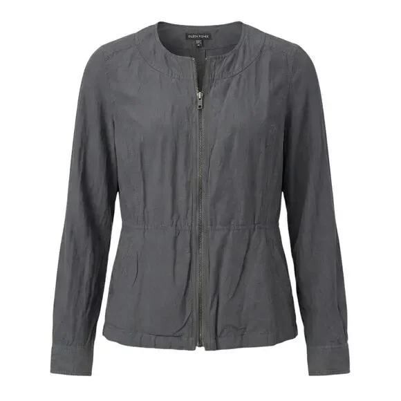 Eileen Fisher Womens XS Minimalist Quiet Luxury Career Office Artsy Zip‎ Jacket