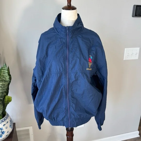 Vintage! Speedo 1996 Atlanta Olympics Swishy Windbreaker Jacket - Navy