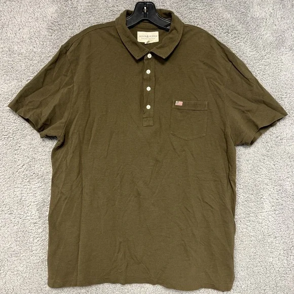 Denim & Supply Ralph Lauren Shirt Men's Sz L Green Short Sleeve Polo Pocket Logo