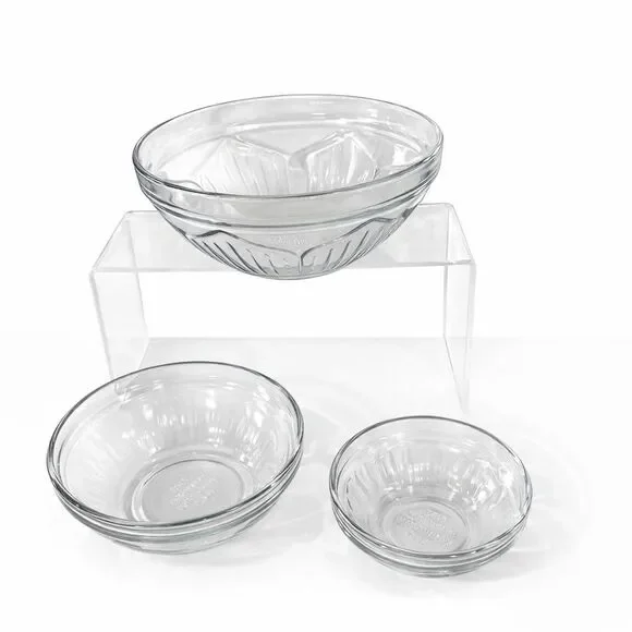 Set of 3 Stackable Serving/Fruit/Dessert/Nuts Bowls Microwave & Dishwasher Safe