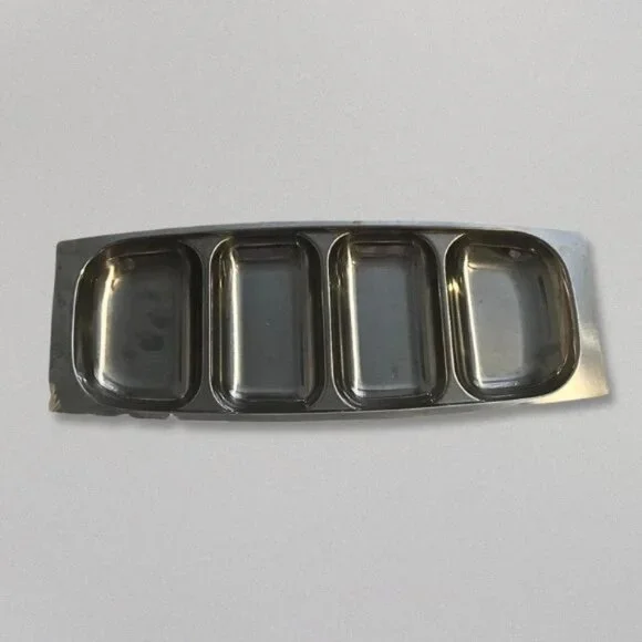Mid-Century Modern‎ MCM Swedish Serving Tray Stainless Steel 4-Compartment