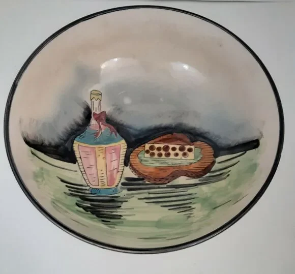 Vintage Italian Wine And Olive Board Serving Bowl