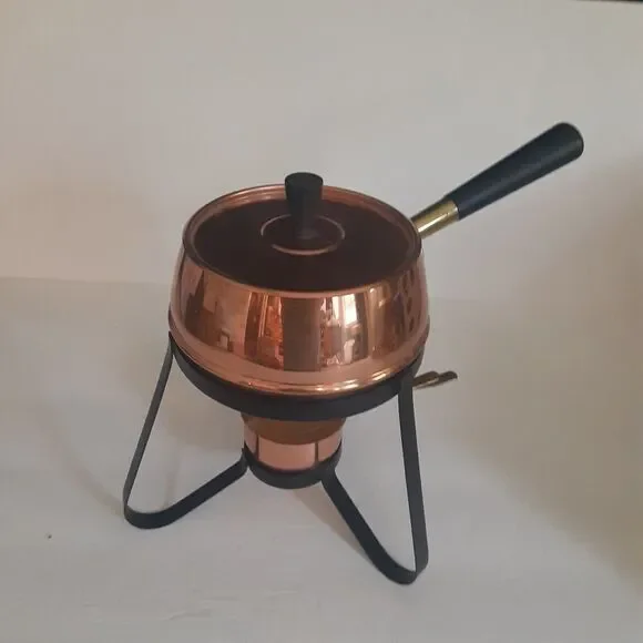 Vintage Coppercraft Guild Fondue Set Great Decor Or Practical Use 4pc