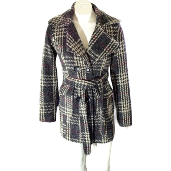 Paris Blues Wool Blend Vintage Belted Peacoat EUC Size small