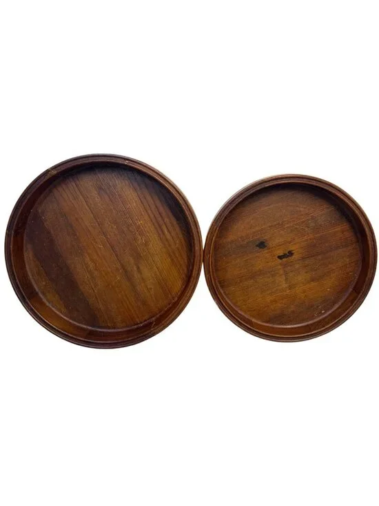 Vintage Dansk Designs Denmark IHQ Teak Round Serving Trays Set of 2 Quistgaard