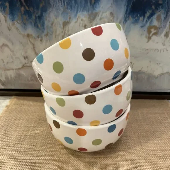 Pier 1 Confetti Set of 3 Soup Cereal Bowls – Minor Chips
