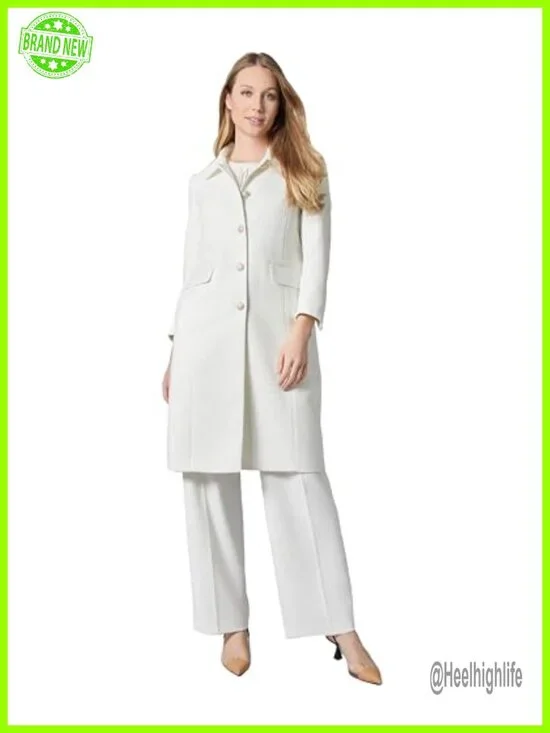 Tweed Peter Pan Collar Topper Blazer with Flap Pockets