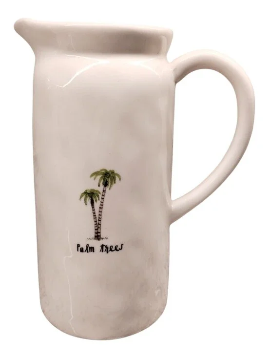 Rae Dunn Palm Trees Ceramic Pitcher