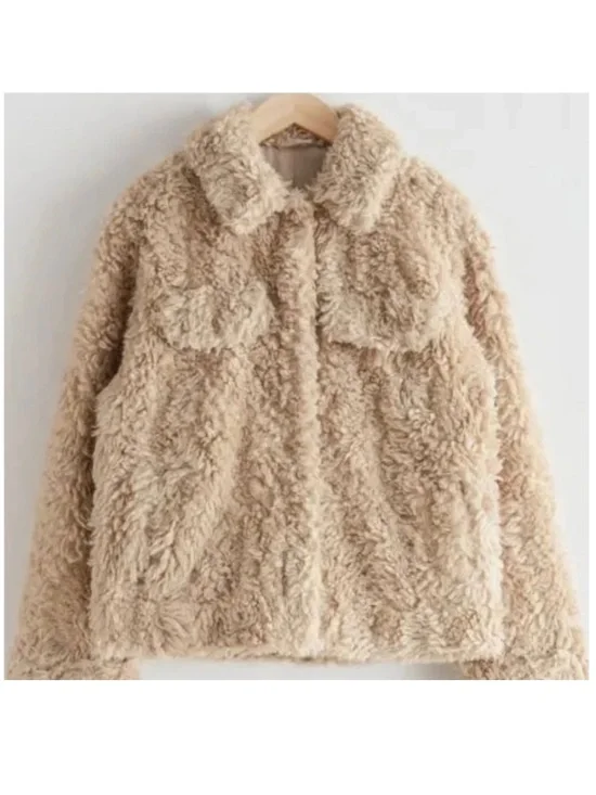 & Other Stories Faux Fur Teddy Jacket in Beige