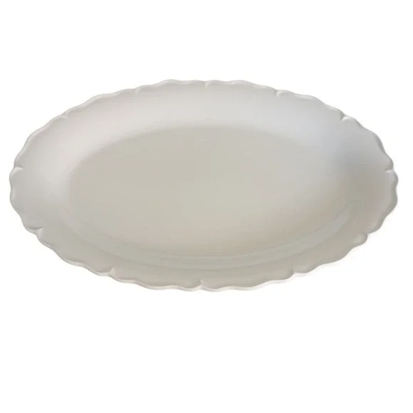 Ceriart SA Scalloped Oval Serving Platter wht Made in Portugal Ceramic 18
