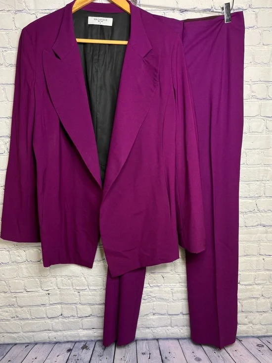 MM Lafleur Magenta Italian Wool Corporate Business Blazer Trouser Set M/6