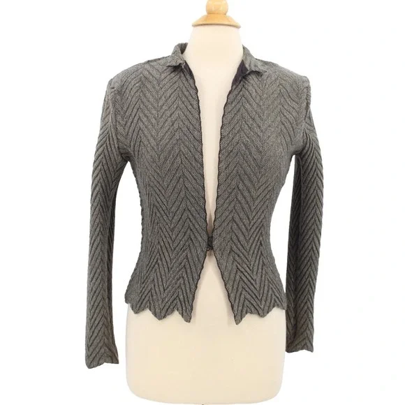 Komarov Cropped Jacket Womens Small Brown Whimsigoth Lagenlook Art‎ to Wear