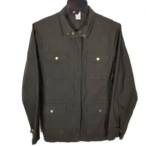 Duluth Trading Co Women's Full Zip‎ Utility Jacket Size S Brown Cotton Pockets