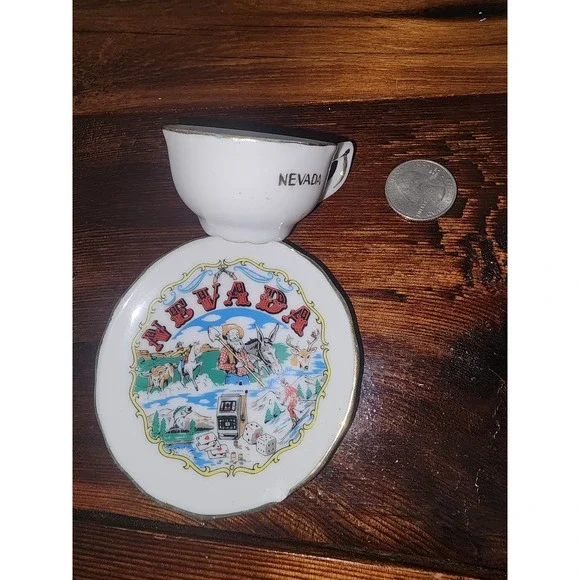 Vintage‎ Nevada Souvenirs mini plate and cup