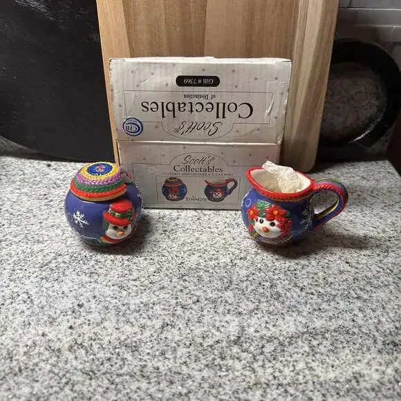 Scott’s Collectibles Sno Party Mini Creamer/Sugar Bowl Set‎ – Snowman Christmas