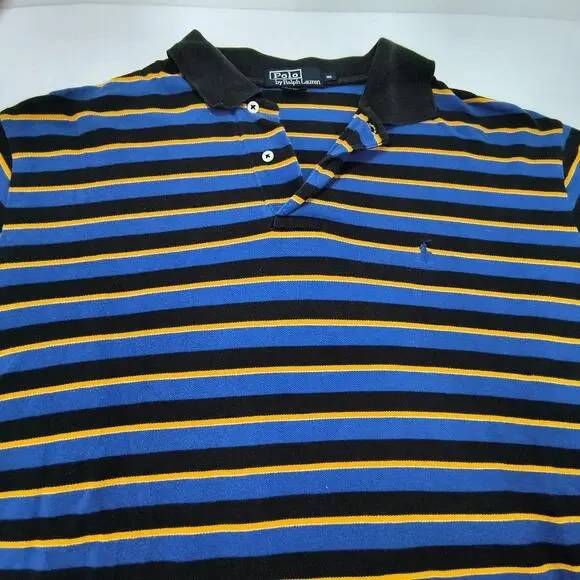 Polo by Ralph Lauren Short Sleeve Collared Polo Shirt Mens Size XL Blue Black