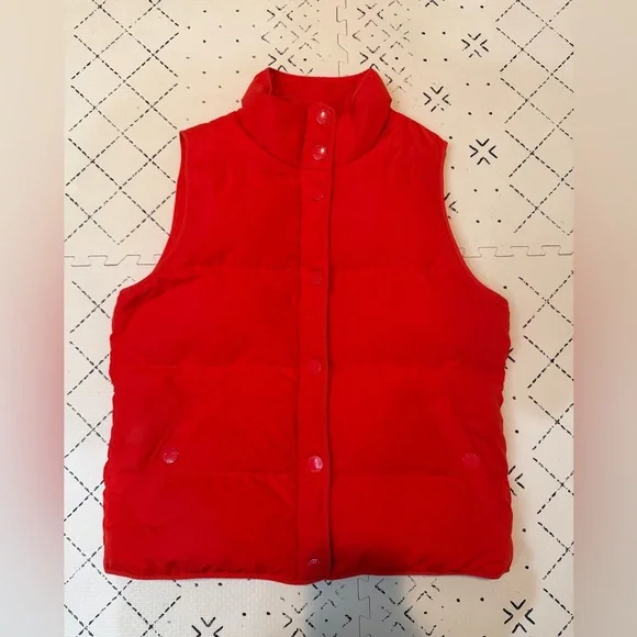 J. Crew Factory puffer‎ Dawn zip up vest in bright red S