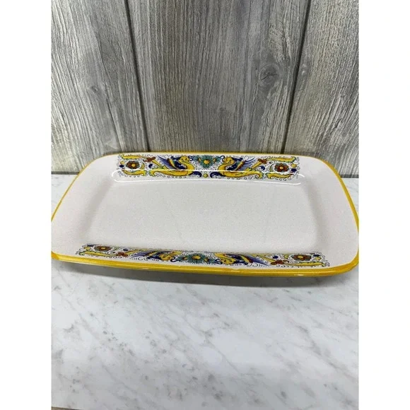 Ceramica Nova Deruta Italy Raffaellesco Rectangular Serving Platter 13.5x8.5