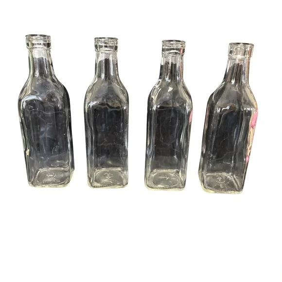 Anchor Hocking‎ • Clear Glass Square Bottles (Set of 4)