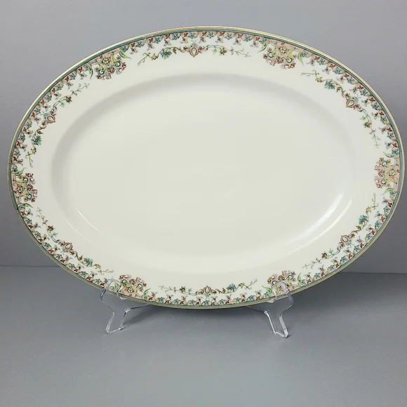 Haviland & Co. Limoges Vintage Floral Trim Very Large Serving Platter