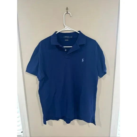 Polo Ralph Lauren Cotton Clim Fit Navy Polo Large