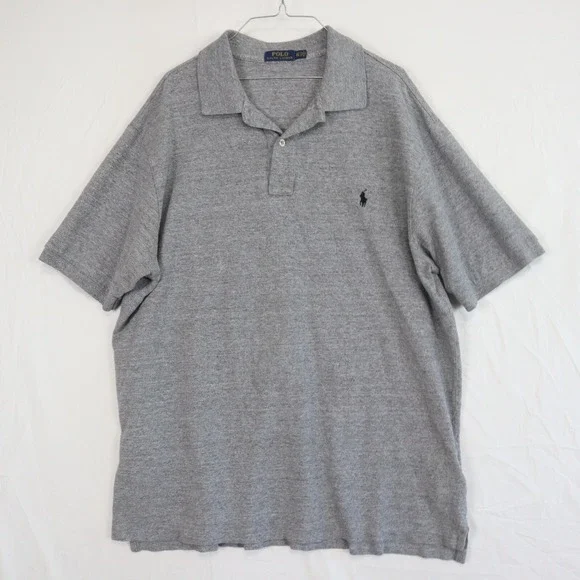 Polo Ralph Lauren Shirt Mens XLT Tall Casual Knit Cotton Pony Gray Short Sleeve