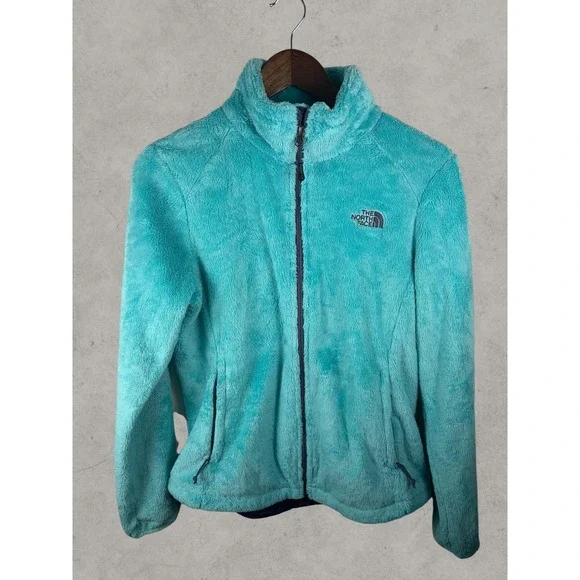 The North Face Osito‎ Fleece Jacket Womens Medium Aqua Blue Full Zip High Pile