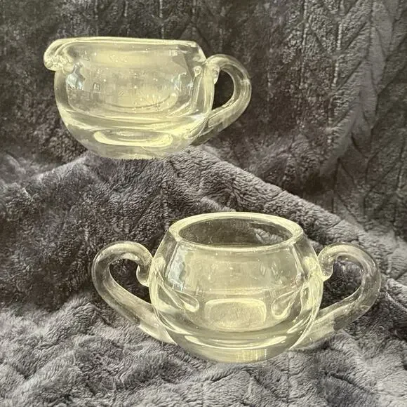 Tiffin Saturn Optic Cream and Sugar Set (2 Pc) VINTAGE EUC