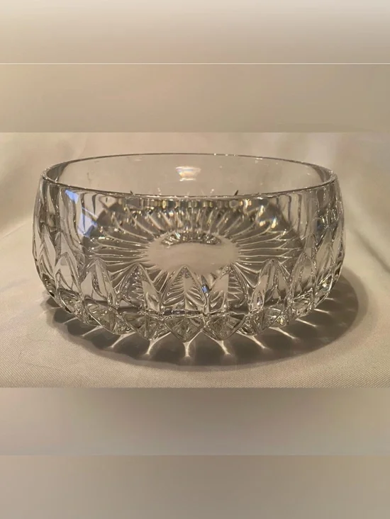 Vintage Gorgeous Gorham 7.25” West German Full Lead Crystal Round Bowl EUC