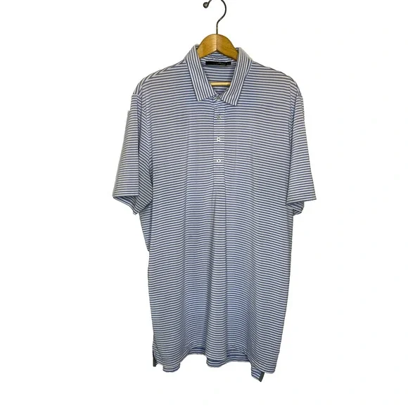 Men's XXL Ralph Lauren X Blue Stripe Active Polyester Polo Shirt