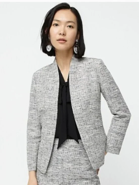 J. Crew Going-out blazer in black-and-white tweed 00‎