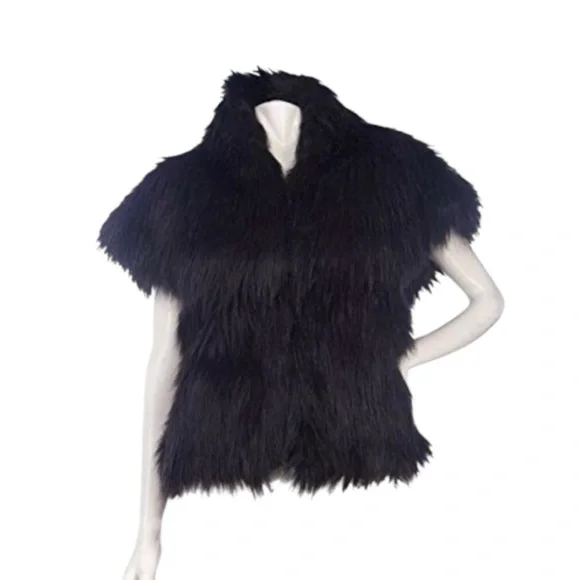 Marc Bouwer Black Faux Fur Jacket/Vest Size M