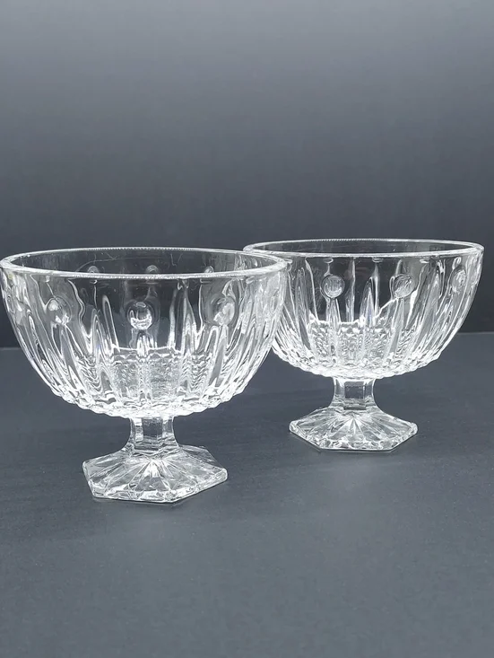 Vintage Studio Crystal Glass Dessert Bowls