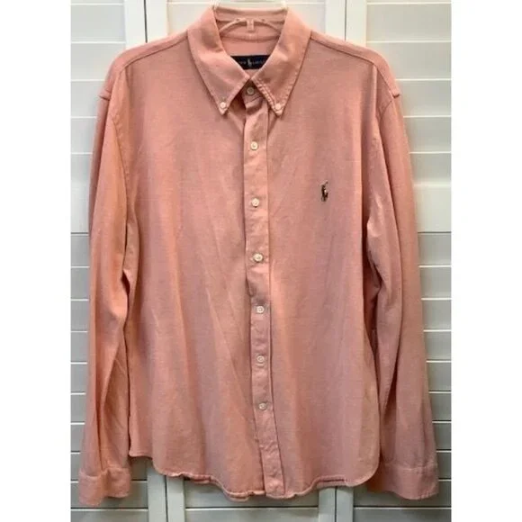Ralph Lauren Mens XL Pink Button-Up Shirt‎ Long Sleeve Cotton