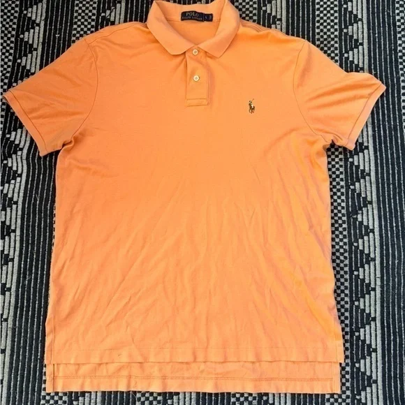 POLO RALPH LAUREN SIZE LARGE ORANGE SHORT SLEEVE  POLO SHIRT