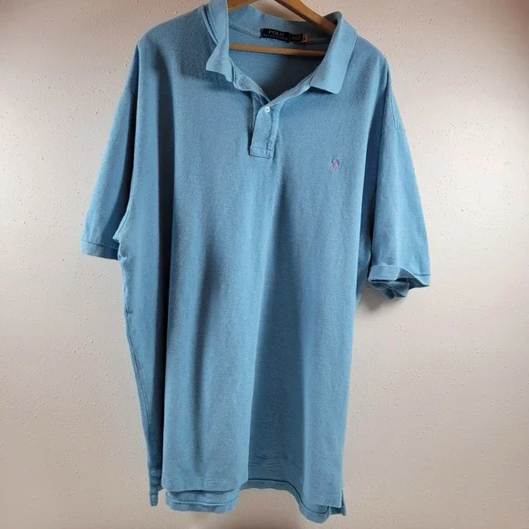 Polo‎ Ralph Lauren Men's Short Sleeve Polo Shirt Size 3XLT Light Blue