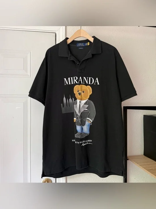 Polo by Ralph Lauren Men’s Black Miranda‎ Bear cotton nyc Polo Shirt