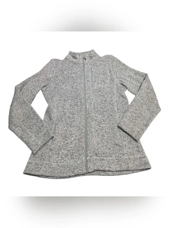 Calvin Klein Heathered Gray Full-Zip Sweater Jacket