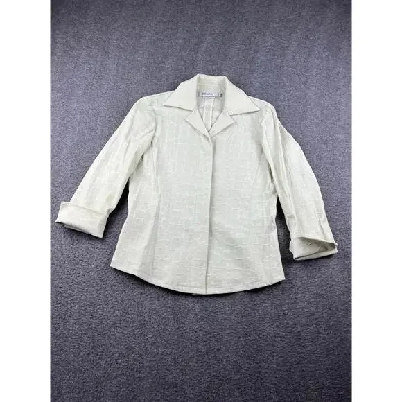 Kenar Women's Cream Textured Blazer Size‎ 2