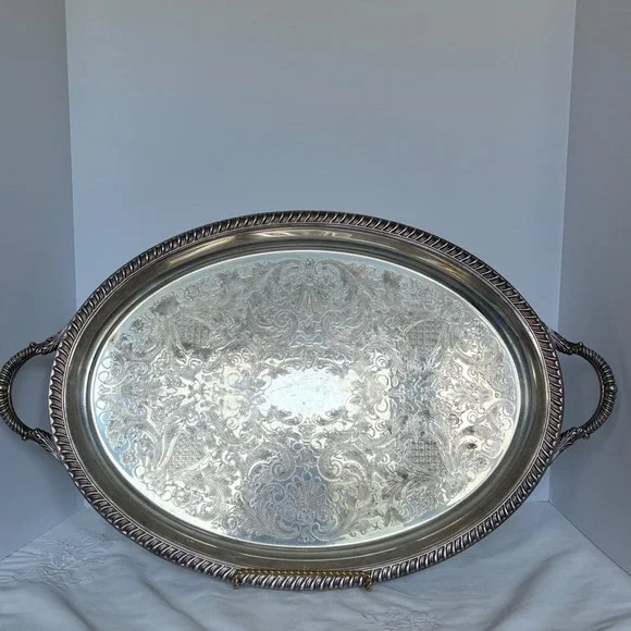 Towle Tray Silverplate Formal Dining Tea Victorian Style Grandmillenial Butler
