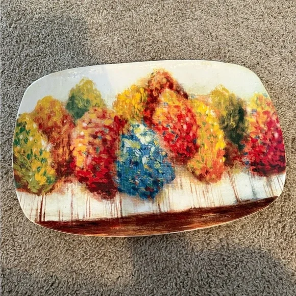 Pier 1 Imports | Fall Trees White, Red, Orange, Blue Ironstone Platter