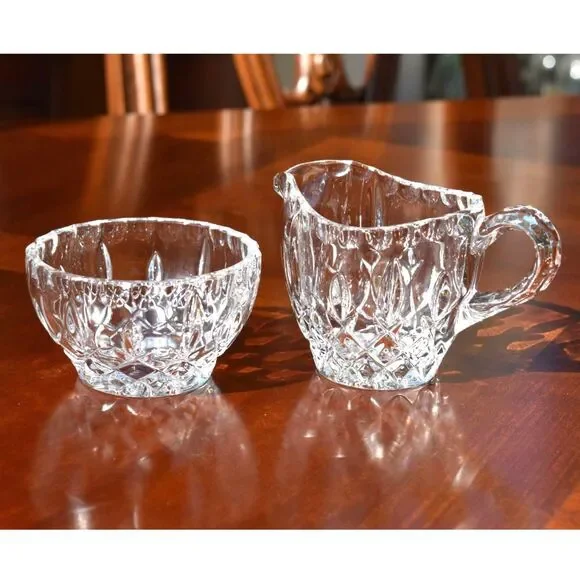 Montpellier Kristal Zajecar 24% Lead Crystal Sugar Bowl & Creamer Set
