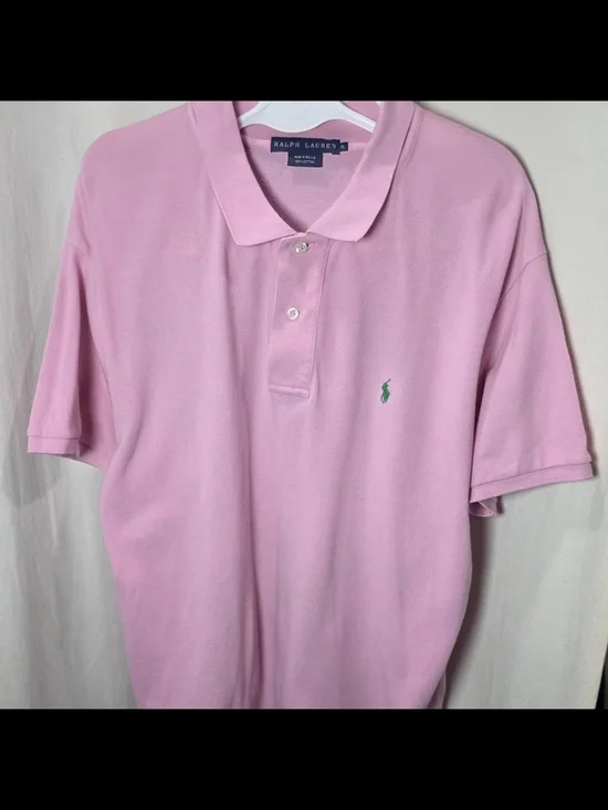 Ralph Lauren Light Pink Polo with Green Pony XL