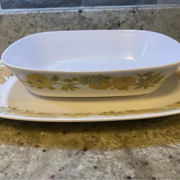 Vintage Noritake Sunny‎ Side Serving Bowl With Platter