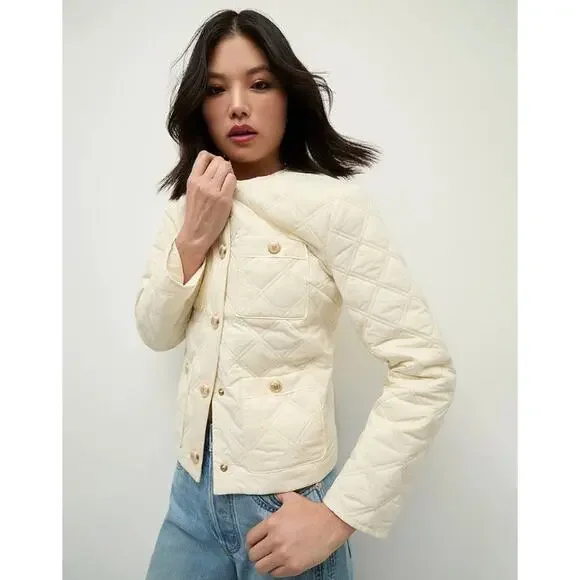 Veronica Beard‎ Shalia Quilted Jacket in Ivory