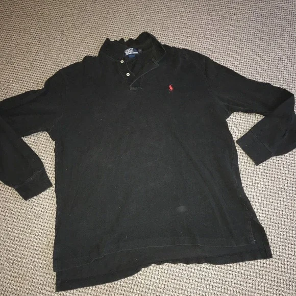 Polo‎ Ralph Lauren Mens XL Black Long Sleeve Polo Shirt