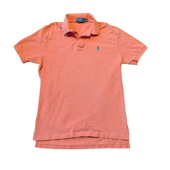 Polo by Ralph Lauren Mens Medium Orange Short Sleeve Pique Golf Polo Shirt