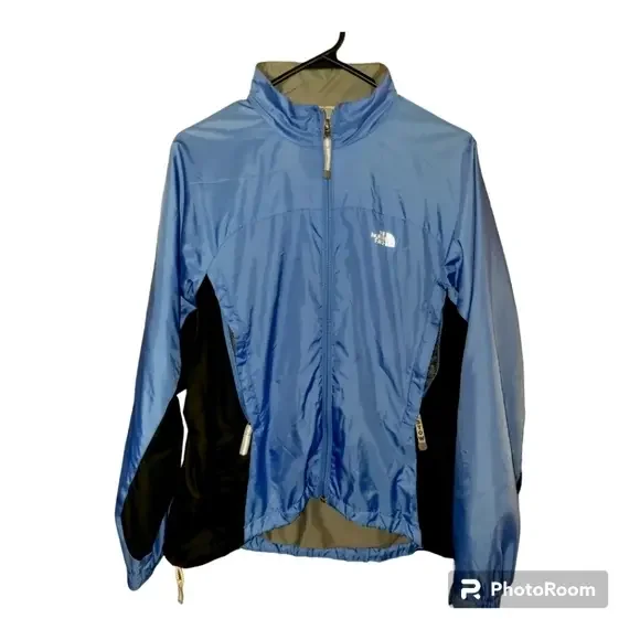 Women’s The North Face Stow away  Blue Rain Jacket‎ Cinched waist Med
