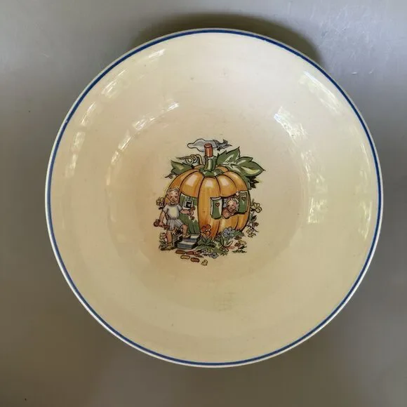 Vintage Salem China Peter Peter Pumpkin Eater Child Bowl Quaker Lady Z USA