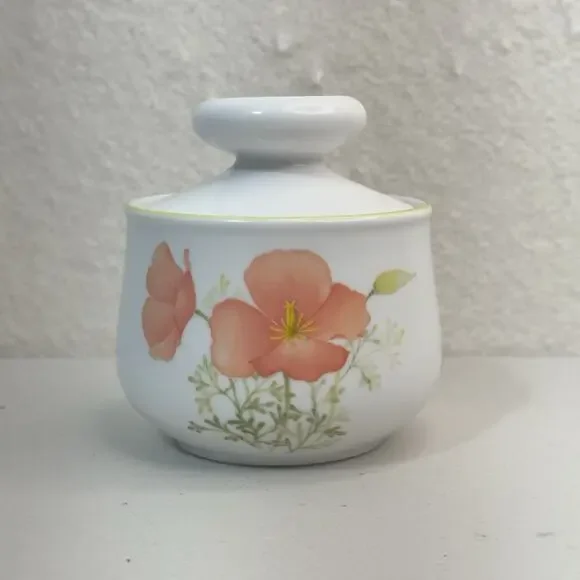 Noritake Progression Bright Side 9079 Japan Covered Sugar Bowl Hand Painted MCM